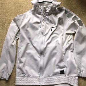 White Nike elite therma fit jacket size large.